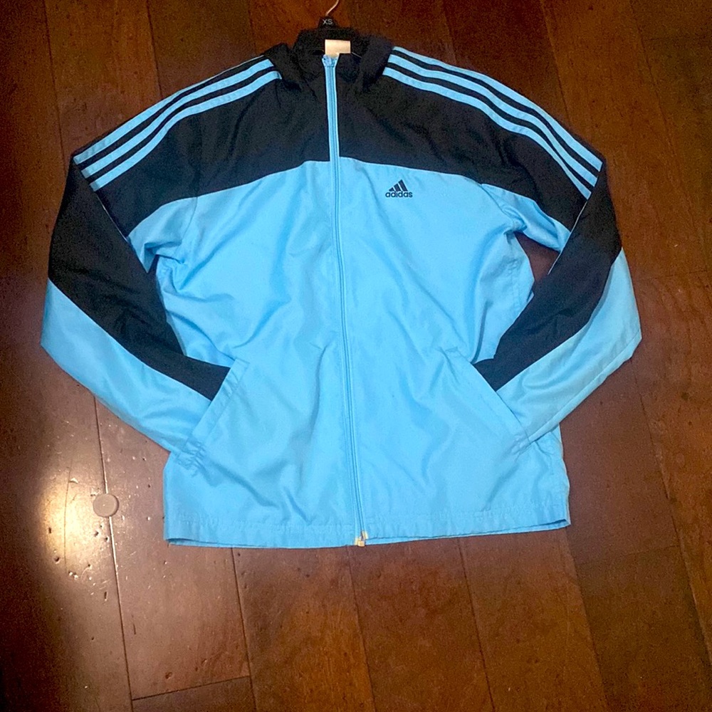 Women’s black and blue Adidas windbreaker